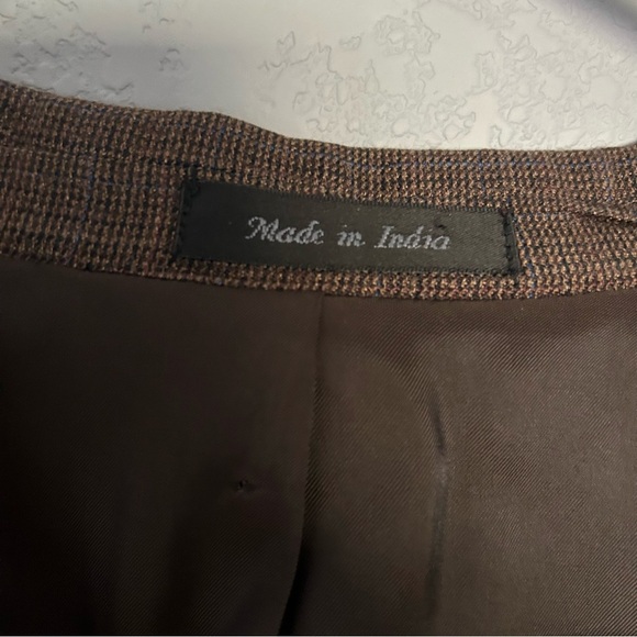 Lauren Ralph Lauren Silk Wool‎ Blend Sports Coat Brown and Blue tweed 46 Regular - Picture 6 of 16